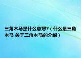 三角木馬是什么意思?（什么是三角木馬 關(guān)于三角木馬的介紹）