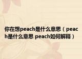 你在想peach是什么意思（peach是什么意思 peach如何解釋）