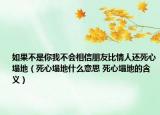 如果不是你我不會相信朋友比情人還死心塌地（死心塌地什么意思 死心塌地的含義）