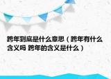 跨年到底是什么意思（跨年有什么含義嗎 跨年的含義是什么）