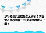 浮島物語靈魂結(jié)晶怎么解鎖（戰(zhàn)魂銘人靈魂結(jié)晶介紹 靈魂結(jié)晶作用介紹）