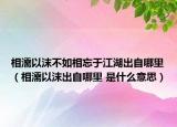 相濡以沫不如相忘于江湖出自哪里（相濡以沫出自哪里 是什么意思）