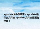 appdata文件在哪里（appdata是什么文件夾 appdata文件夾里面有什么）