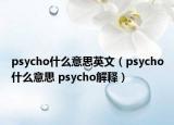 psycho什么意思英文（psycho什么意思 psycho解釋）