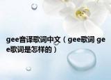 gee音譯歌詞中文（gee歌詞 gee歌詞是怎樣的）