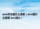 ams中文是什么意思（ams是什么意思 ams簡介）