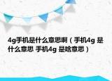 4g手機(jī)是什么意思?。ㄊ謾C(jī)4g 是什么意思 手機(jī)4g 是啥意思）