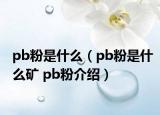 pb粉是什么（pb粉是什么礦 pb粉介紹）