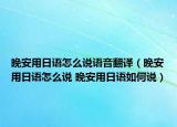 晚安用日語怎么說語音翻譯（晚安用日語怎么說 晚安用日語如何說）