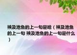 殃及池魚的上一句是啥（殃及池魚的上一句 殃及池魚的上一句是什么）