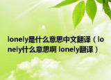 lonely是什么意思中文翻譯（lonely什么意思啊 lonely翻譯）