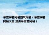 帶雪字的網(wǎng)名霸氣網(wǎng)名（帶雪字的網(wǎng)名大全 盤點帶雪的網(wǎng)名）