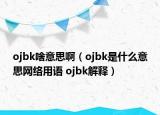 ojbk啥意思?。╫jbk是什么意思網(wǎng)絡(luò)用語 ojbk解釋）