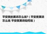 平安夜的英語怎么說?（平安夜英語怎么說 平安夜英語如何說）