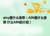 ainy是什么意思（AIN是什么意思 什么AIN的介紹）