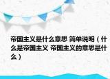 帝國主義是什么意思 簡單說明（什么是帝國主義 帝國主義的意思是什么）