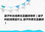 游子吟古詩(shī)原文及翻譯賞析（游子吟的詩(shī)意是什么 游子吟原文及翻譯）