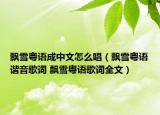 飄雪粵語成中文怎么唱（飄雪粵語諧音歌詞 飄雪粵語歌詞全文）