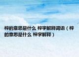 梓的意思是什么 梓字解釋詞語（梓的意思是什么 梓字解釋）