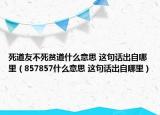 死道友不死貧道什么意思 這句話出自哪里（857857什么意思 這句話出自哪里）