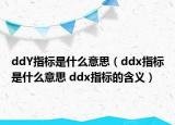 ddY指標是什么意思（ddx指標是什么意思 ddx指標的含義）