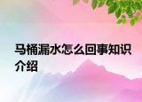 馬桶漏水怎么回事知識介紹