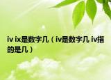 iv ix是數字幾（iv是數字幾 iv指的是幾）