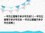 一平方公里等于多少平方米?（一平方公里等于多少平方米 一平方公里屬于多少平方米呢）