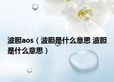 波膽aos（波膽是什么意思 波膽是什么意思）