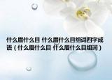 什么眉什么目 什么眉什么目組詞四字成語(yǔ)（什么眉什么目 什么眉什么目組詞）