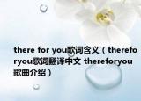 there for you歌詞含義（thereforyou歌詞翻譯中文 thereforyou歌曲介紹）