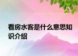 看房水客是什么意思知識(shí)介紹