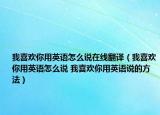 我喜歡你用英語怎么說在線翻譯（我喜歡你用英語怎么說 我喜歡你用英語說的方法）