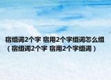 宿組詞2個字 宿用2個字組詞怎么組（宿組詞2個字 宿用2個字組詞）