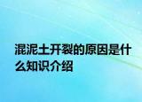 混泥土開裂的原因是什么知識(shí)介紹