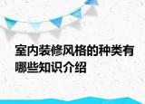 室內(nèi)裝修風(fēng)格的種類有哪些知識介紹