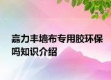 嘉力豐墻布專用膠環(huán)保嗎知識介紹