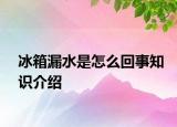 冰箱漏水是怎么回事知識介紹