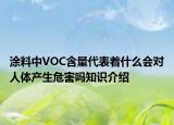 涂料中VOC含量代表著什么會對人體產(chǎn)生危害嗎知識介紹