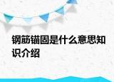 鋼筋錨固是什么意思知識介紹